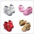 Artículo de Navidad brillante suave Bottom Manual Borla Toddler Baby Shoes